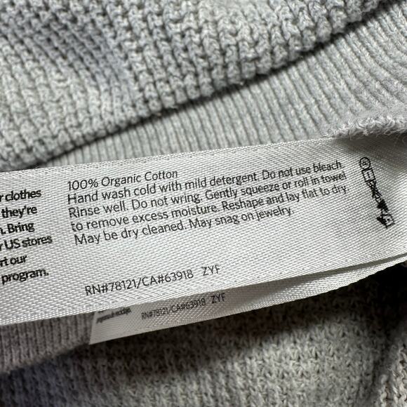 Eileen Fisher Sweater Womens Small Gray Organic Cotton Cardigan Waffle Knit - Picture 4 of 7